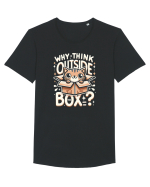 Outside the box - pisica cool 2 Tricou mânecă scurtă guler larg Bărbat Skater