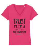 Crede-mă, sunt Fotograf Tricou mânecă scurtă guler V Damă Evoker