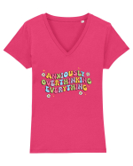 Anxiously Overthinking Everything Tricou mânecă scurtă guler V Damă Evoker