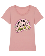 Blame It On Axiety Tricou mânecă scurtă guler larg fitted Damă Expresser