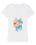 La mare Tricou mânecă scurtă guler V Damă Evoker