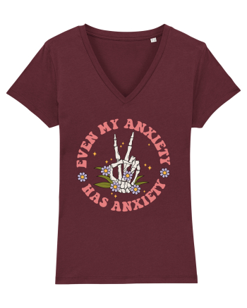 Even my Anxiety Has Anxiety, Skeleton Hand Burgundy
