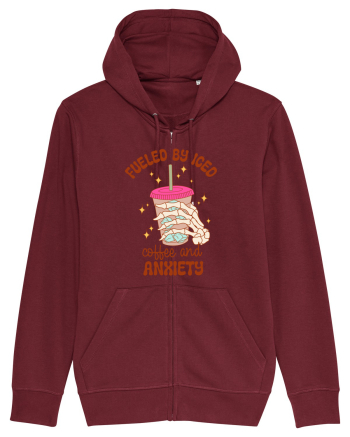 Fueled By Iced Coffee And Anxiety Burgundy