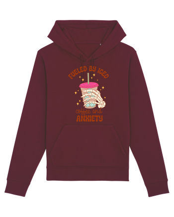 Fueled By Iced Coffee And Anxiety Burgundy