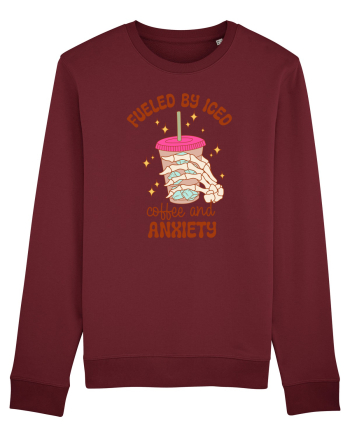 Fueled By Iced Coffee And Anxiety Burgundy