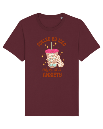 Fueled By Iced Coffee And Anxiety Burgundy
