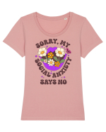 Sorry, My Social Anxiety Says No Tricou mânecă scurtă guler larg fitted Damă Expresser