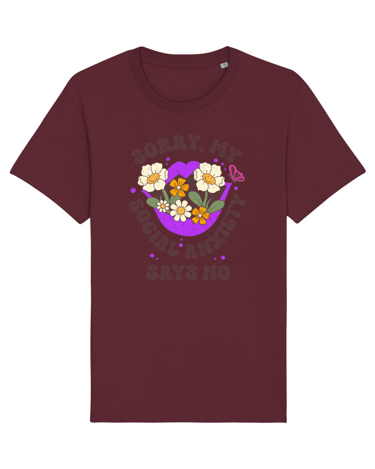 Tricou mânecă scurtă Unisex Rocker Burgundy