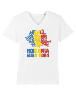 Suporter Romania - Echipa nationala Euro 2024 v1 shadow Tricou mânecă scurtă guler V Bărbat Presenter