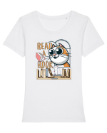 Citeste o carte Tricou mânecă scurtă guler larg fitted Damă Expresser