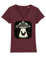 How did the chicken cross the road Tricou mânecă scurtă guler V Damă Evoker