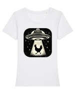 How did the chicken cross the road Tricou mânecă scurtă guler larg fitted Damă Expresser