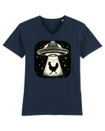 How did the chicken cross the road Tricou mânecă scurtă guler V Bărbat Presenter