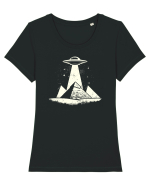 Piramide Egipt Alien encounter Tricou mânecă scurtă guler larg fitted Damă Expresser