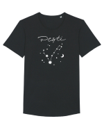 Zodiacal - Constelație Zodia Pești Tricou mânecă scurtă guler larg Bărbat Skater