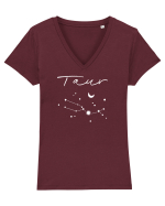 Zodiacal - Constelație Zodia Taur Tricou mânecă scurtă guler V Damă Evoker