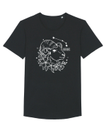 Zodiac Floral - Zodia Berbec - pt culori inchise Tricou mânecă scurtă guler larg Bărbat Skater