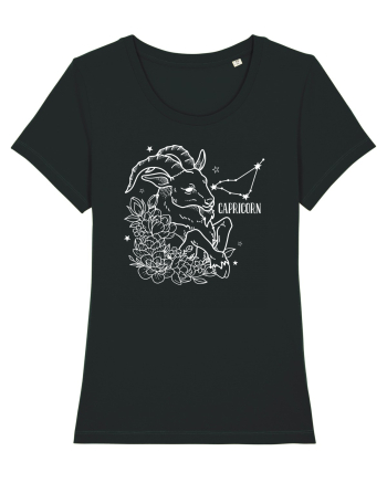 Zodiac Floral - Zodia Capricorn - pt culori inchise Black