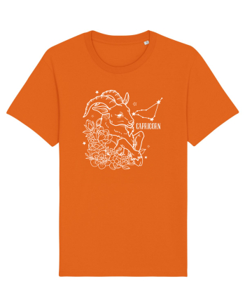 Zodiac Floral - Zodia Capricorn - pt culori inchise Bright Orange