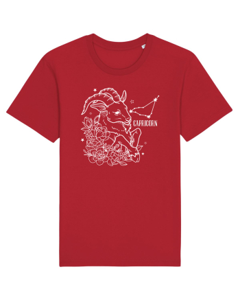 Zodiac Floral - Zodia Capricorn - pt culori inchise Red