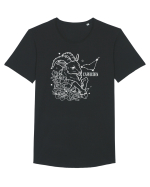 Zodiac Floral - Zodia Capricorn - pt culori inchise Tricou mânecă scurtă guler larg Bărbat Skater