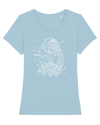 Zodiac Floral - Zodia Fecioară - pt culori inchise Sky Blue