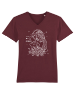Zodiac Floral - Zodia Fecioară - pt culori inchise Tricou mânecă scurtă guler V Bărbat Presenter