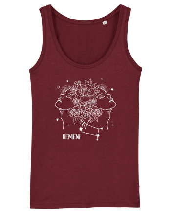 Zodiac Floral - Zodia Gemeni - pt culori inchise Burgundy