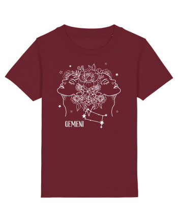 Zodiac Floral - Zodia Gemeni - pt culori inchise Burgundy