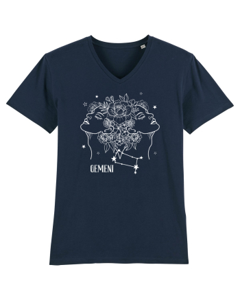 Zodiac Floral - Zodia Gemeni - pt culori inchise French Navy
