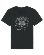 Zodiac Floral - Zodia Gemeni - pt culori inchise Tricou mânecă scurtă Unisex Rocker