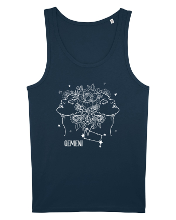 Zodiac Floral - Zodia Gemeni - pt culori inchise Navy