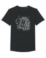 Zodiac Floral - Zodia Leu - pt culori inchise Tricou mânecă scurtă guler larg Bărbat Skater