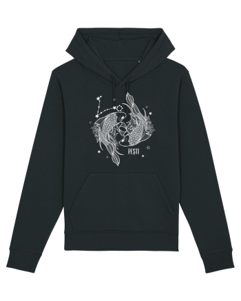 Zodiac Floral - Zodia Pești - pt culori inchise Black