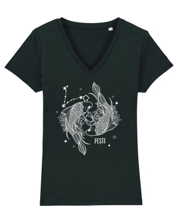 Zodiac Floral - Zodia Pești - pt culori inchise Black