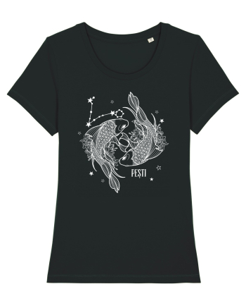 Zodiac Floral - Zodia Pești - pt culori inchise Black