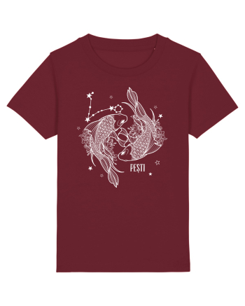 Zodiac Floral - Zodia Pești - pt culori inchise Burgundy