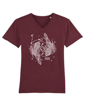 Zodiac Floral - Zodia Pești - pt culori inchise Burgundy