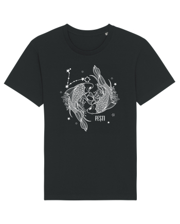 Zodiac Floral - Zodia Pești - pt culori inchise Black