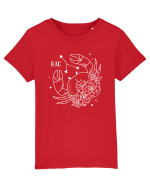 Zodiac Floral - Zodia Rac - pt culori inchise Tricou mânecă scurtă  Copii Mini Creator