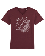 Zodiac Floral - Zodia Rac - pt culori inchise Tricou mânecă scurtă guler V Bărbat Presenter