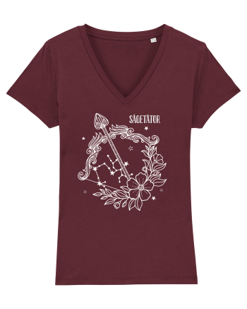 Zodiac Floral - Zodia Săgetător - pt culori inchise Burgundy