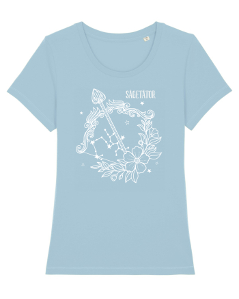 Zodiac Floral - Zodia Săgetător - pt culori inchise Sky Blue
