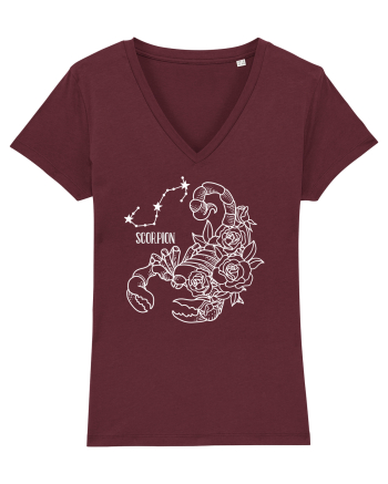 Zodiac Floral - Zodia Scorpion - pt culori inchise Burgundy