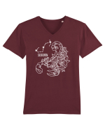 Zodiac Floral - Zodia Scorpion - pt culori inchise Tricou mânecă scurtă guler V Bărbat Presenter