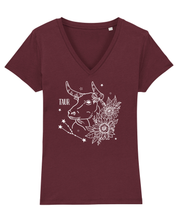Zodiac Floral - Zodia Taur - pt culori inchise Burgundy