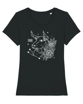 Zodiac Floral - Zodia Taur - pt culori inchise Black