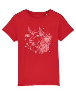 Zodiac Floral - Zodia Taur - pt culori inchise Tricou mânecă scurtă  Copii Mini Creator
