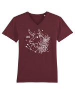 Zodiac Floral - Zodia Taur - pt culori inchise Tricou mânecă scurtă guler V Bărbat Presenter