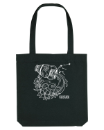 Zodiac Floral - Zodia Vărsător - pt culori inchise Sacoșă textilă